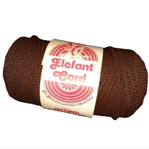 Macrame Yarn Vintage Brown Elefant Cord 100% Textured Herculon 100 yds skein 6mm